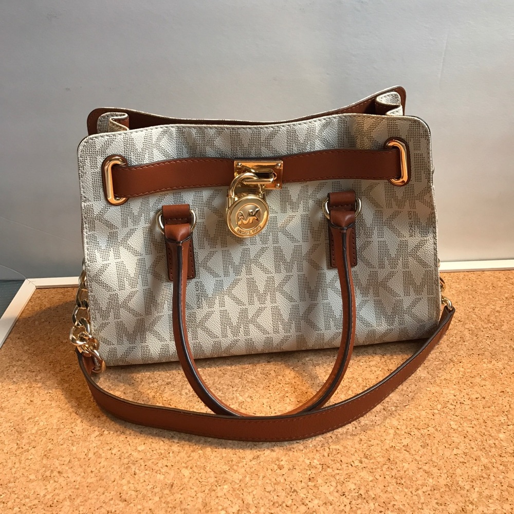 Michael Kors White Jet Set Logo Satchel